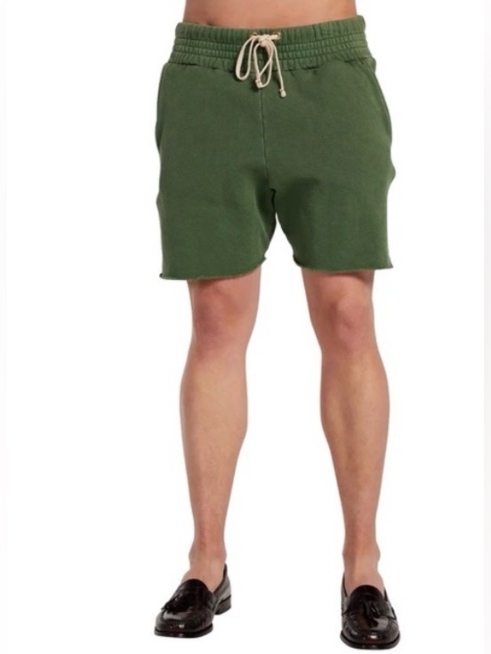 NEW Les Tien $172 Olive Green Drawstring Casual Shorts Size XS relaxed fit